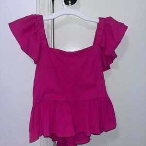 Miami Fuchsia Ruffled Blouse